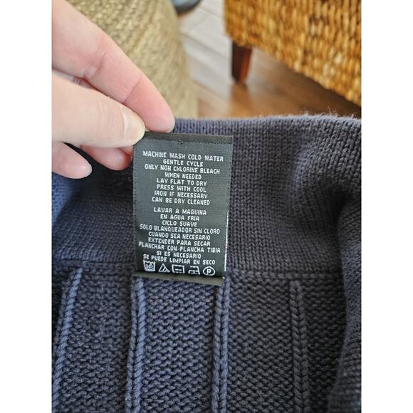 Vtg RALPH LAUREN Polo Jeans Sweater Men's XL Blue Pullover RL USA Flag Heavy - Picture 7 of 9